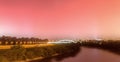 Night photography in Zagreb. Look on river Sava and so called Hendrix brigde