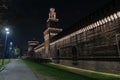 Night photos of the Castello Sforzesco in Milan Royalty Free Stock Photo