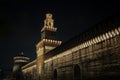 Night photos of the Castello Sforzesco in Milan Royalty Free Stock Photo