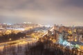 Night photos of winter Minsk