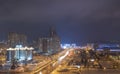 Night photos of winter Minsk