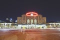Night picture of the Denver Union Station.