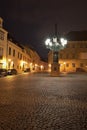 Night Picture of gas lantern or lamp on the oldest part of Prague in Hradcany, Prague castle.