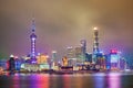 The night piece of The Bund in shanghai. Royalty Free Stock Photo