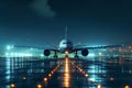 night plane, AI generated Royalty Free Stock Photo