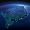 Detailed Earth. Australia and Tasmania on a moonlit night