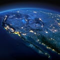 Detailed Earth. Gulf of California, Mexico and the western U.S. states Royalty Free Stock Photo