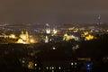 Autumn Night Prague City with with its Buildings, Towers, Cathedrals and Bridges, Czech Republic Royalty Free Stock Photo