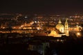 Night Prague City with St. Nicholas' Cathedral, Czech Republic Royalty Free Stock Photo