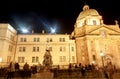 Night Prague - View of the Basilica of Francis of Assisi