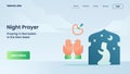 Night prayer for website template landing or homepage design