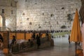 Night prayer at the Western Wall Royalty Free Stock Photo