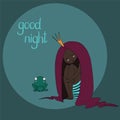 Night princess frog Royalty Free Stock Photo