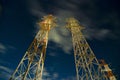 Night pylons Royalty Free Stock Photo
