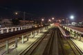 Night railway station landscape