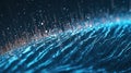 Night rain, falling water drops and puddle ripples. Storm or downpour texture. Generative AI. Illustration for banner, poster, Royalty Free Stock Photo