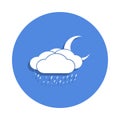 night rain icon in badge style. One of weather collection icon can be used for UI, UX Royalty Free Stock Photo