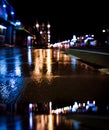 Night rain reflection shoot Royalty Free Stock Photo