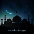 Night ramadan kareem background image.