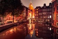 Night Amsterdam red-light district De Wallen