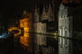 Night reflection in Bruges, Belgium