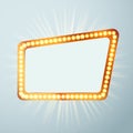 Night retro cinema circus announcement light show sign. Bright H Royalty Free Stock Photo