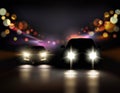 Night Ride Cars Composition Royalty Free Stock Photo