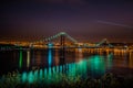 Night bridge on April 25 in Lisbon Royalty Free Stock Photo