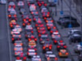 Night road in the city of lights cars traffic jams Royalty Free Stock Photo