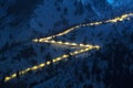 Night Road in mountains Royalty Free Stock Photo