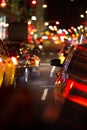 Night road traffic in a big city Royalty Free Stock Photo