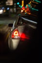 Night road traffic in a big city Royalty Free Stock Photo