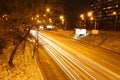 Night road traffic in Kyiv, Ukraine Royalty Free Stock Photo