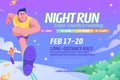 Night run event illustration Royalty Free Stock Photo