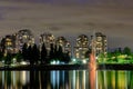 Night scape city view, Coquitlam, Greater Vancouver area, Canada Royalty Free Stock Photo