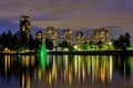 Night scape city view, Coquitlam, Greater Vancouver area, Canada Royalty Free Stock Photo