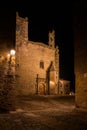 Night scape of CÃÂ¡ceres old town city with the church of Sant Mateo in the background, UNESCO World Heritage City, Extremadura,