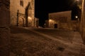 Night scape of CÃÂ¡ceres old town city with the church of Sant Mateo in the background, UNESCO World Heritage City, Extremadura,