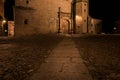 Night scape of CÃÂ¡ceres old town city with the church of Sant Mateo in the background, UNESCO World Heritage City, Extremadura,