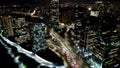 Night scape of downtown Santiago Metropolitan Region of Chile. Royalty Free Stock Photo