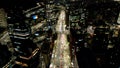 Night scape of downtown Santiago Metropolitan Region of Chile. Royalty Free Stock Photo