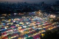 Night scence of Bangkok Panorama Aerial view of Bangkok night ma