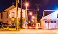 Night scene on an alley in Hanover, Pennsylvania. Royalty Free Stock Photo