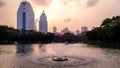 Night scene of Bangkok skyline at dusk Royalty Free Stock Photo