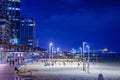 Night scene of the beach, Tel-Aviv Royalty Free Stock Photo