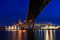 Night Scene Bhumibol Bridge, Bangkok, Thailand Royalty Free Stock Photo