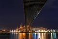 Night Scene Bhumibol Bridge, Bangkok, Thailand Royalty Free Stock Photo