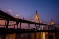 Night Scene Bhumibol Bridge Royalty Free Stock Photo