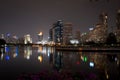 Night Scene Bhumibol Bridge, Bangkok, Thailand Royalty Free Stock Photo