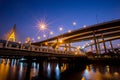 Night Scene Bhumibol Bridge, Thailand Royalty Free Stock Photo